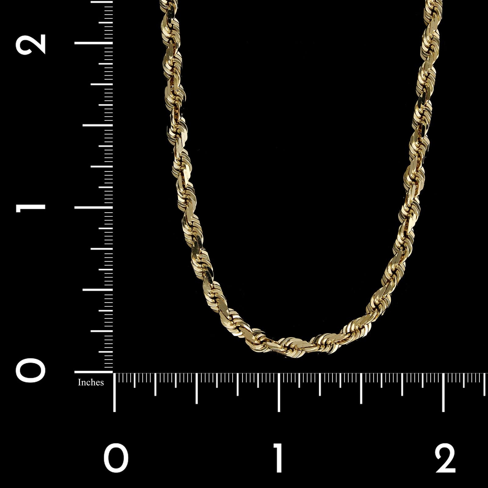 14K Yellow Gold Estate Diamond Cut Rope Chain