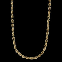 14K Yellow Gold Estate Diamond Cut Rope Chain