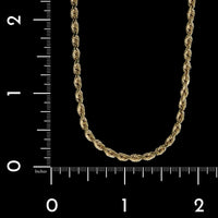 14K Yellow Gold Estate Diamond Cut Rope Chain