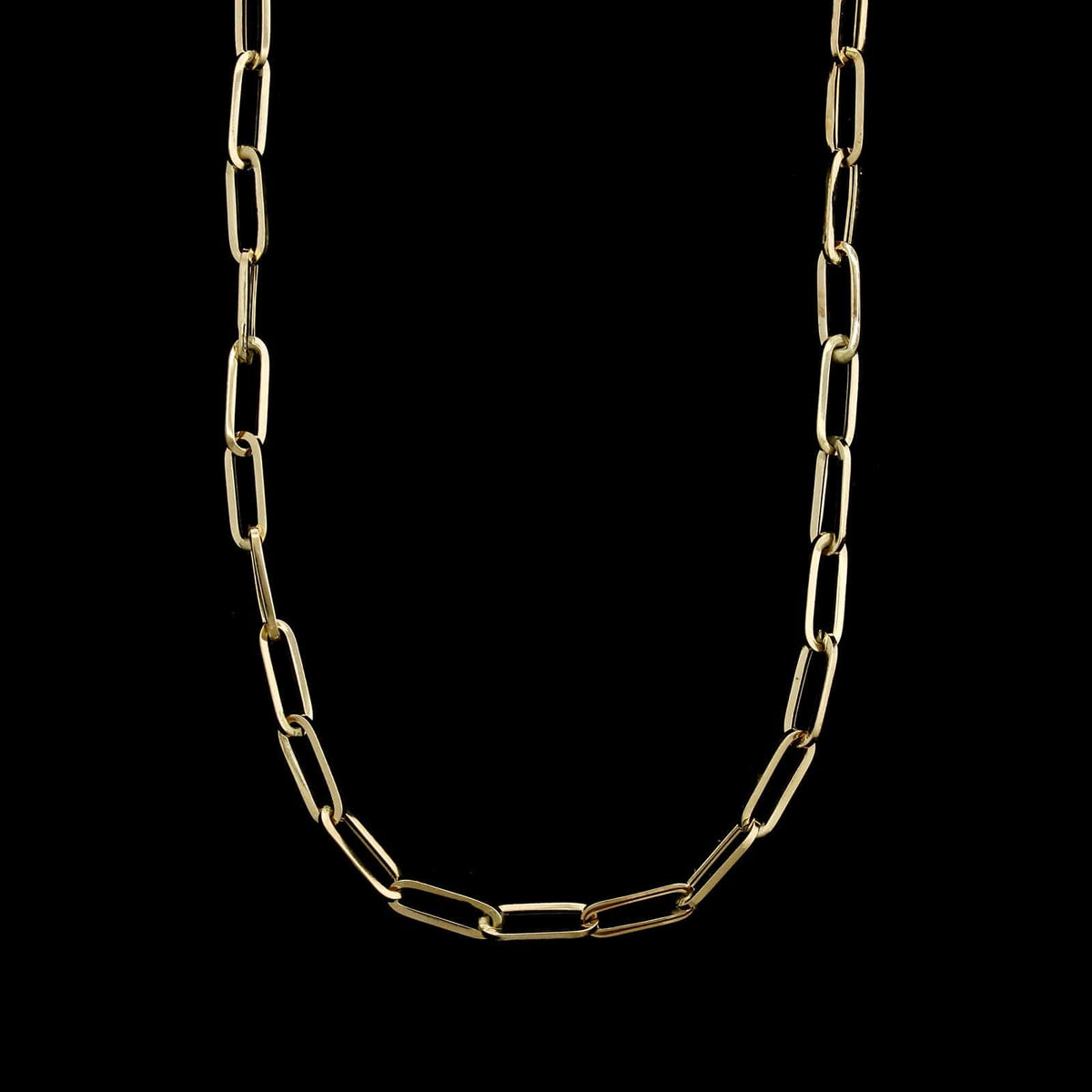 14K Yellow Gold Estate Hollow Paper Clip Chain
