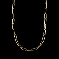 14K Yellow Gold Estate Hollow Paper Clip Chain