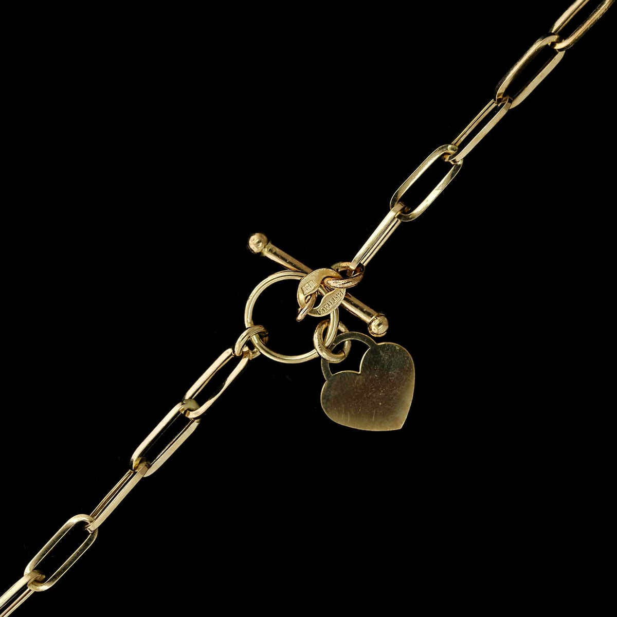14K Yellow Gold Estate Hollow Paper Clip Chain