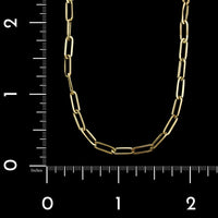14K Yellow Gold Estate Hollow Paper Clip Chain