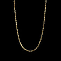 14K Yellow Gold Estate Diamond Cut Rope Chain