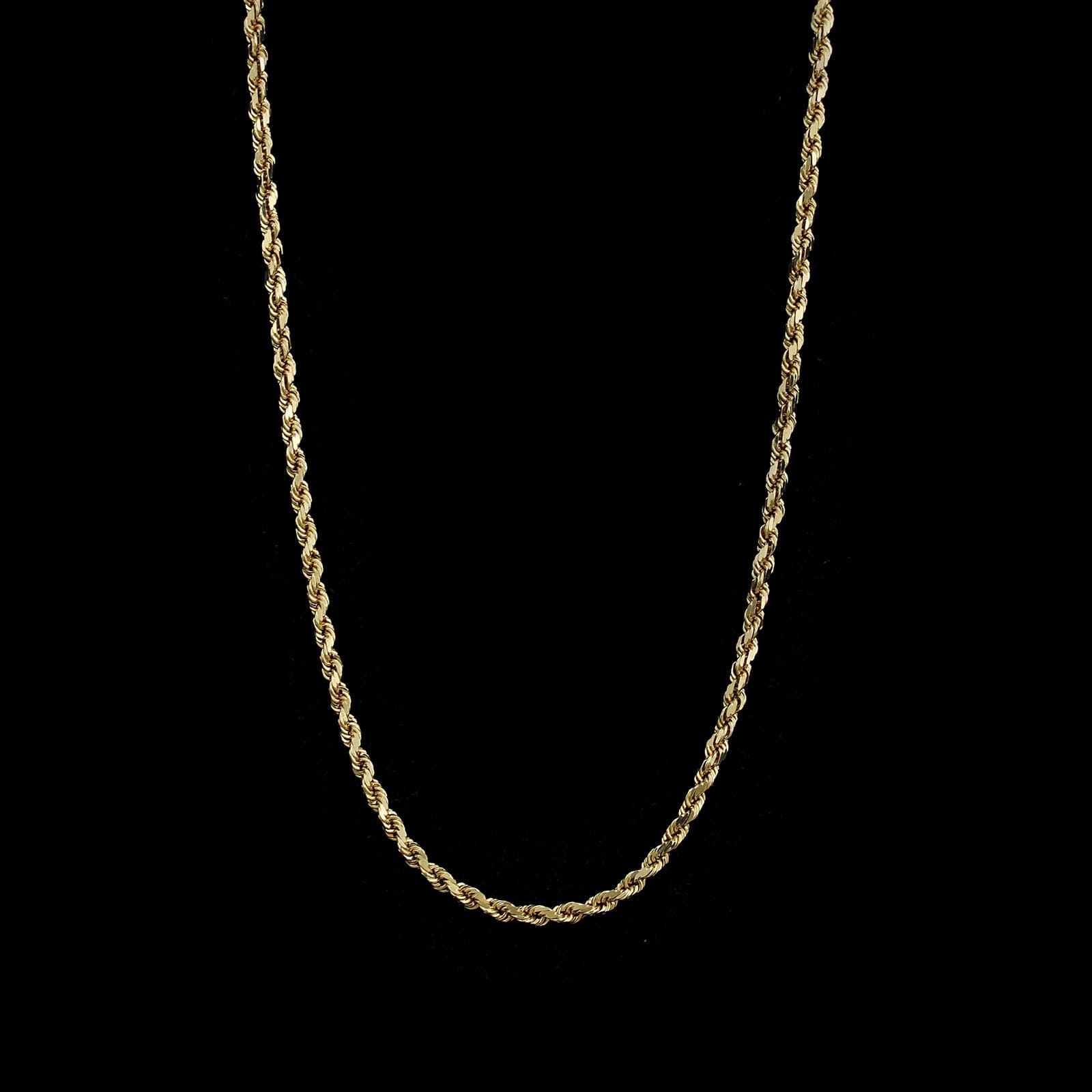 14K Yellow Gold Estate Diamond Cut Rope Chain