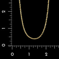 14K Yellow Gold Estate Diamond Cut Rope Chain