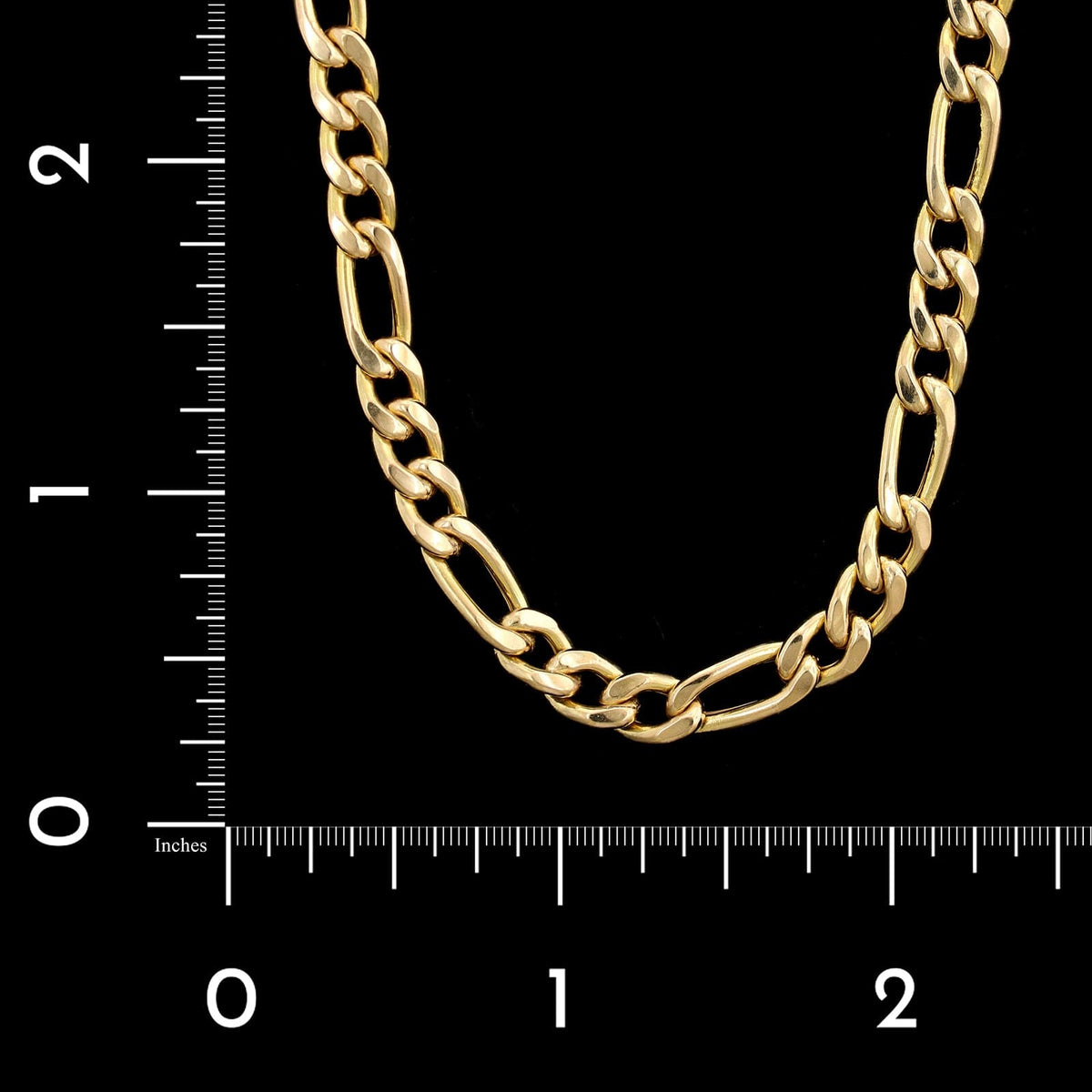 14K Yellow Gold Estate Hollow Figaro Link Chain