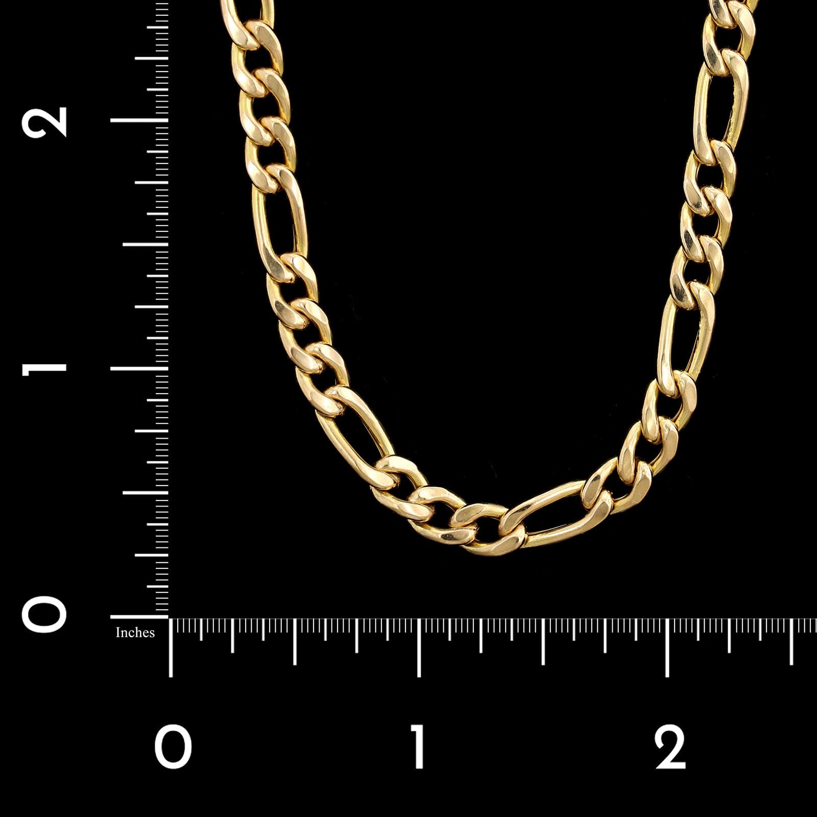 14K Yellow Gold Estate Hollow Figaro Link Chain