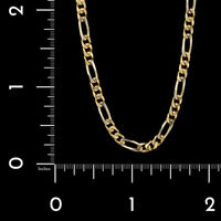 18K Yellow Gold Estate Figaro Link Chain