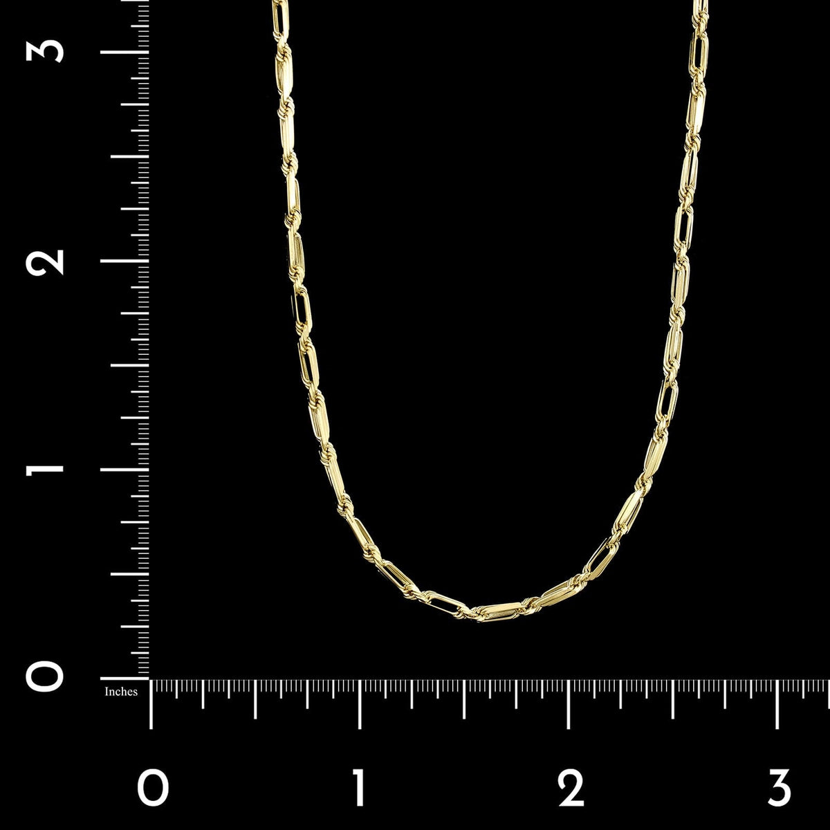 14K Yellow Gold Estate Flat Rope Chain