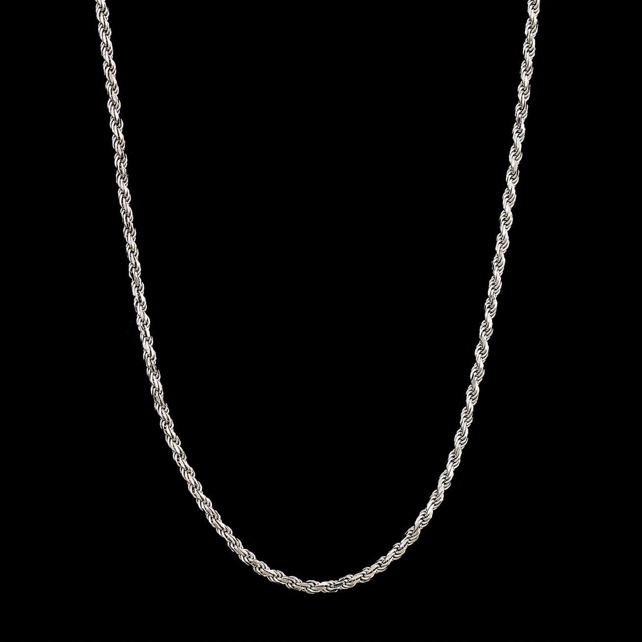 14K White Gold Estate Rope Chain