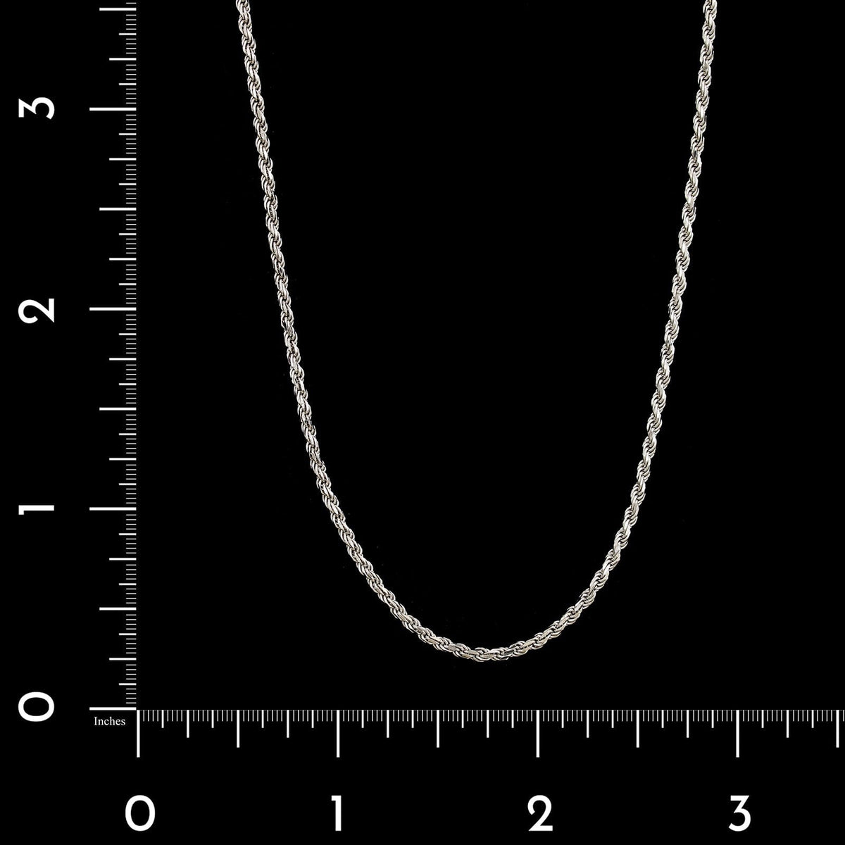 14K White Gold Estate Rope Chain