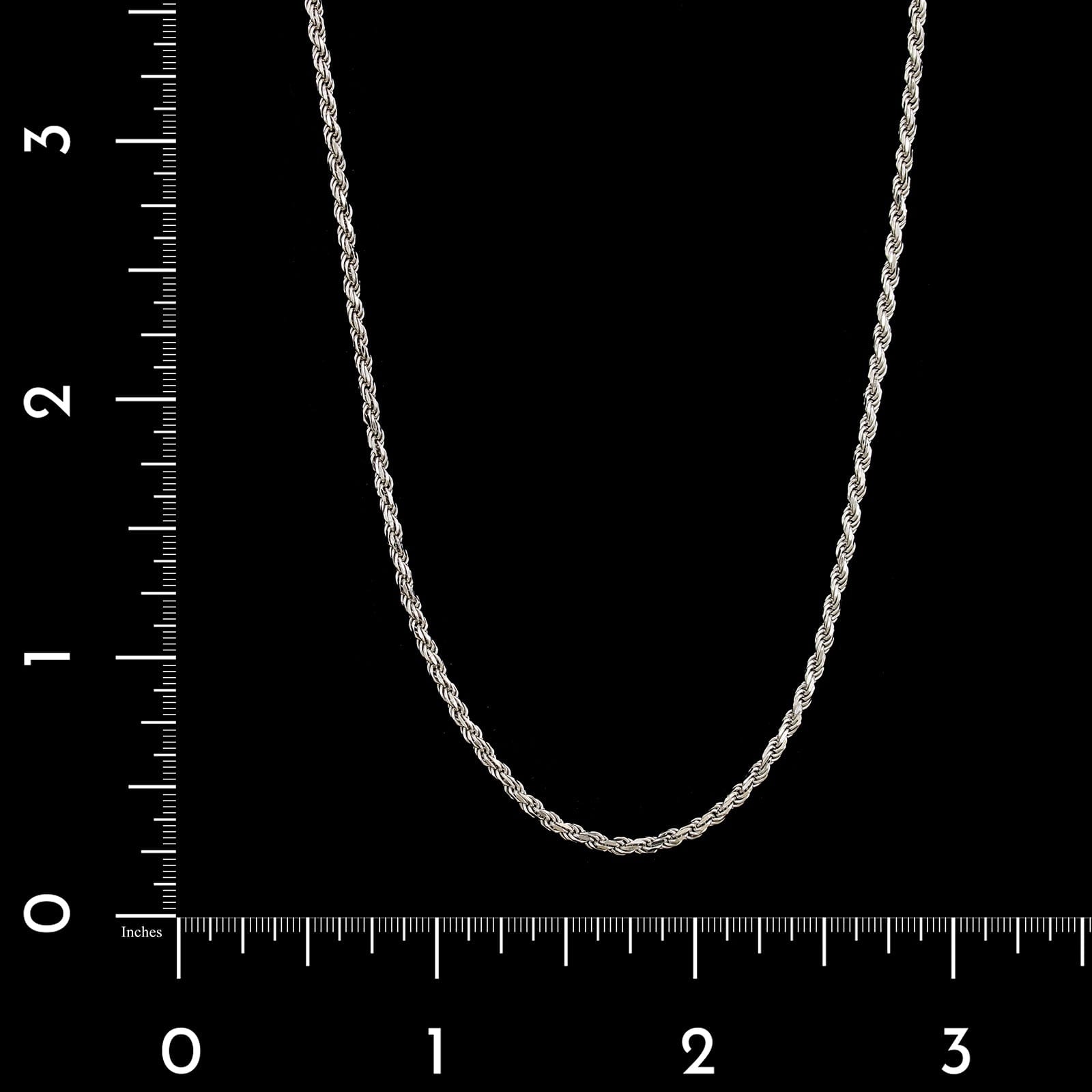 14K White Gold Estate Rope Chain
