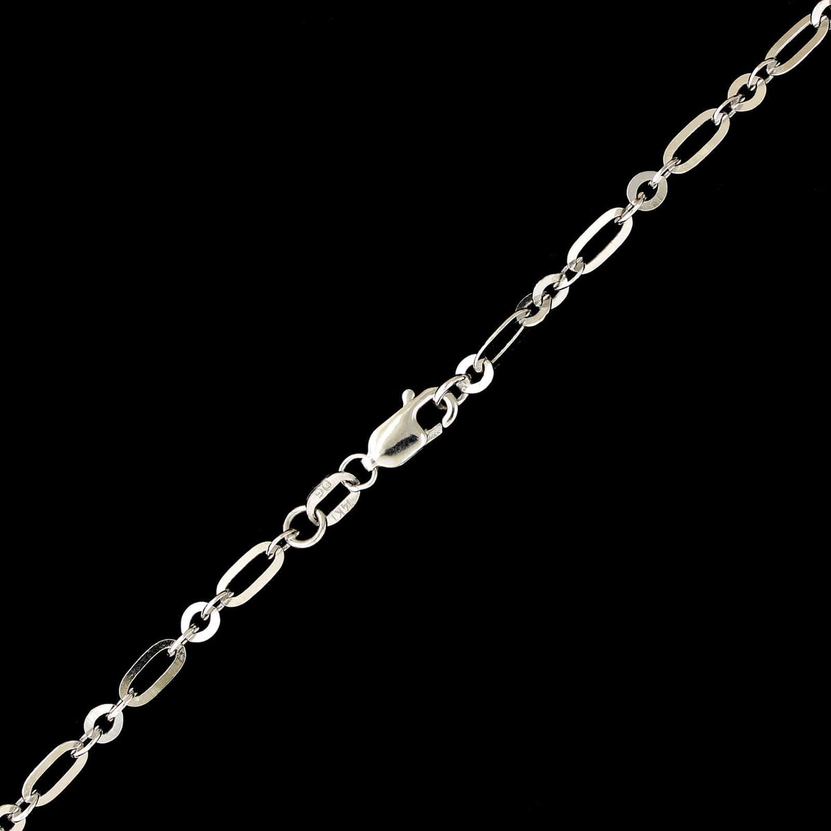 14K White Gold Estate Fancy Link Chain