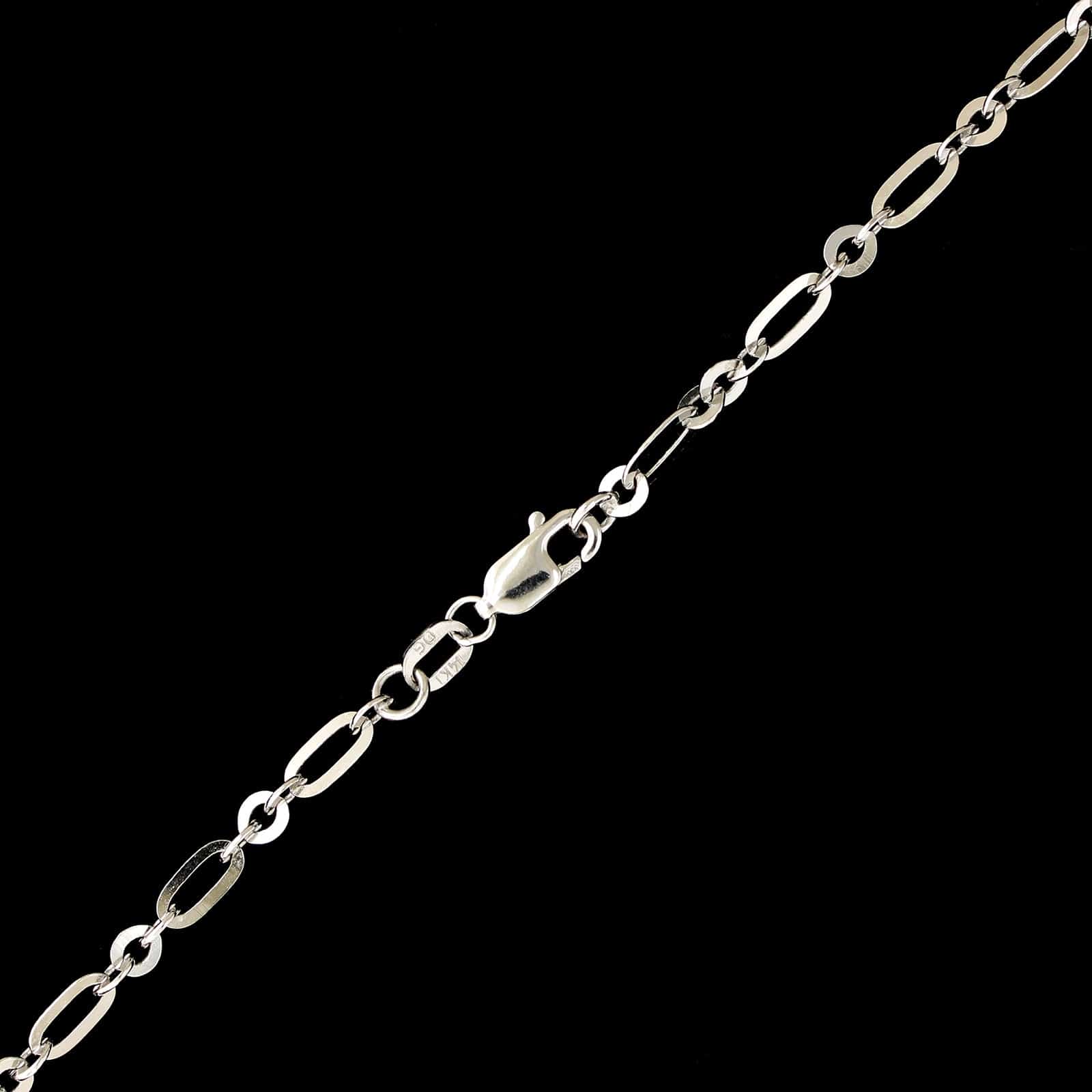 14K White Gold Estate Fancy Link Chain