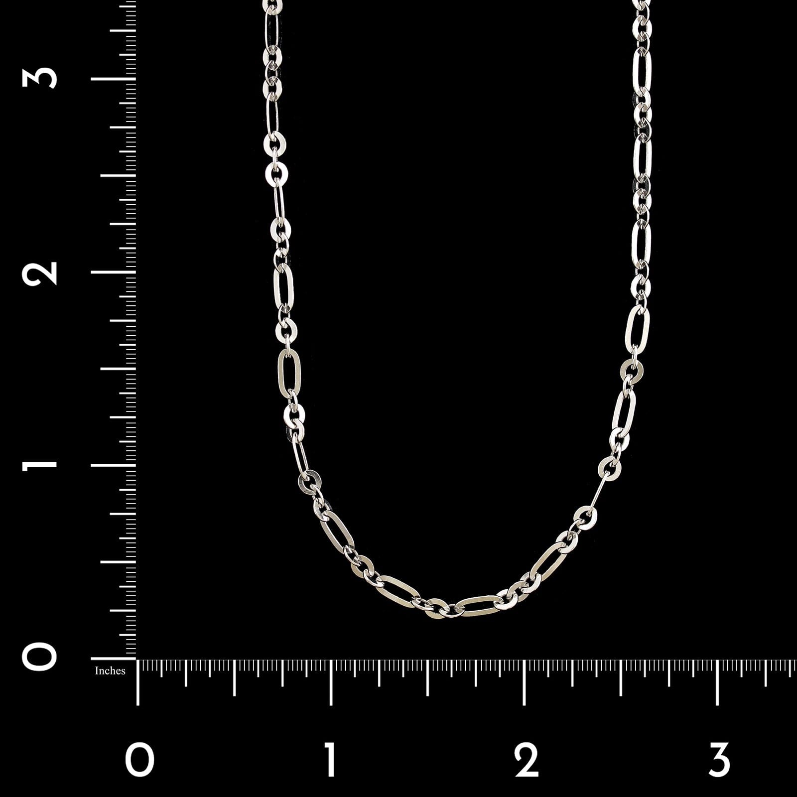 14K White Gold Estate Fancy Link Chain