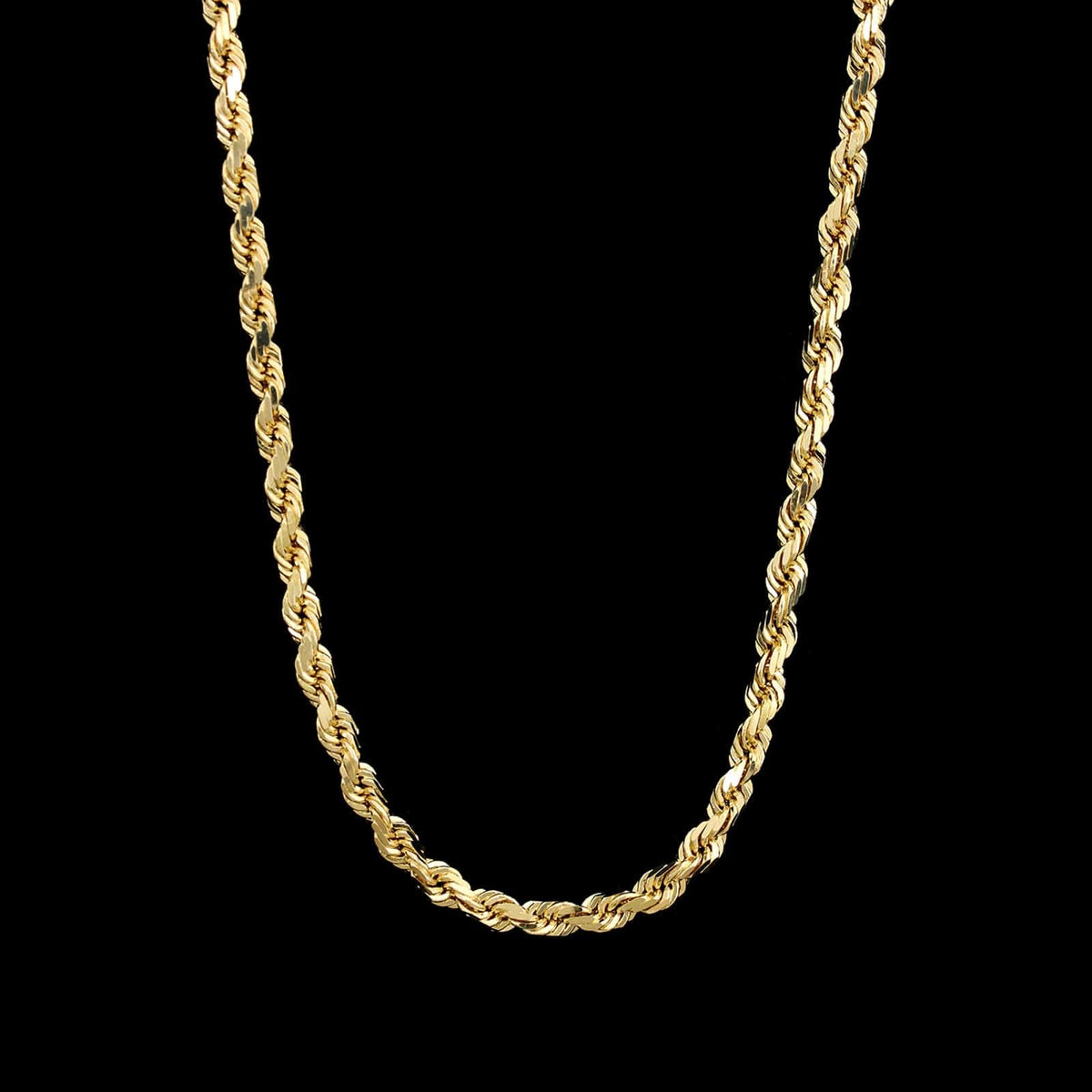 14K Yellow Gold Estate Solid Rope Chain