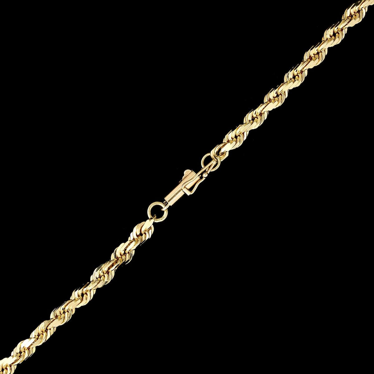 14K Yellow Gold Estate Solid Rope Chain