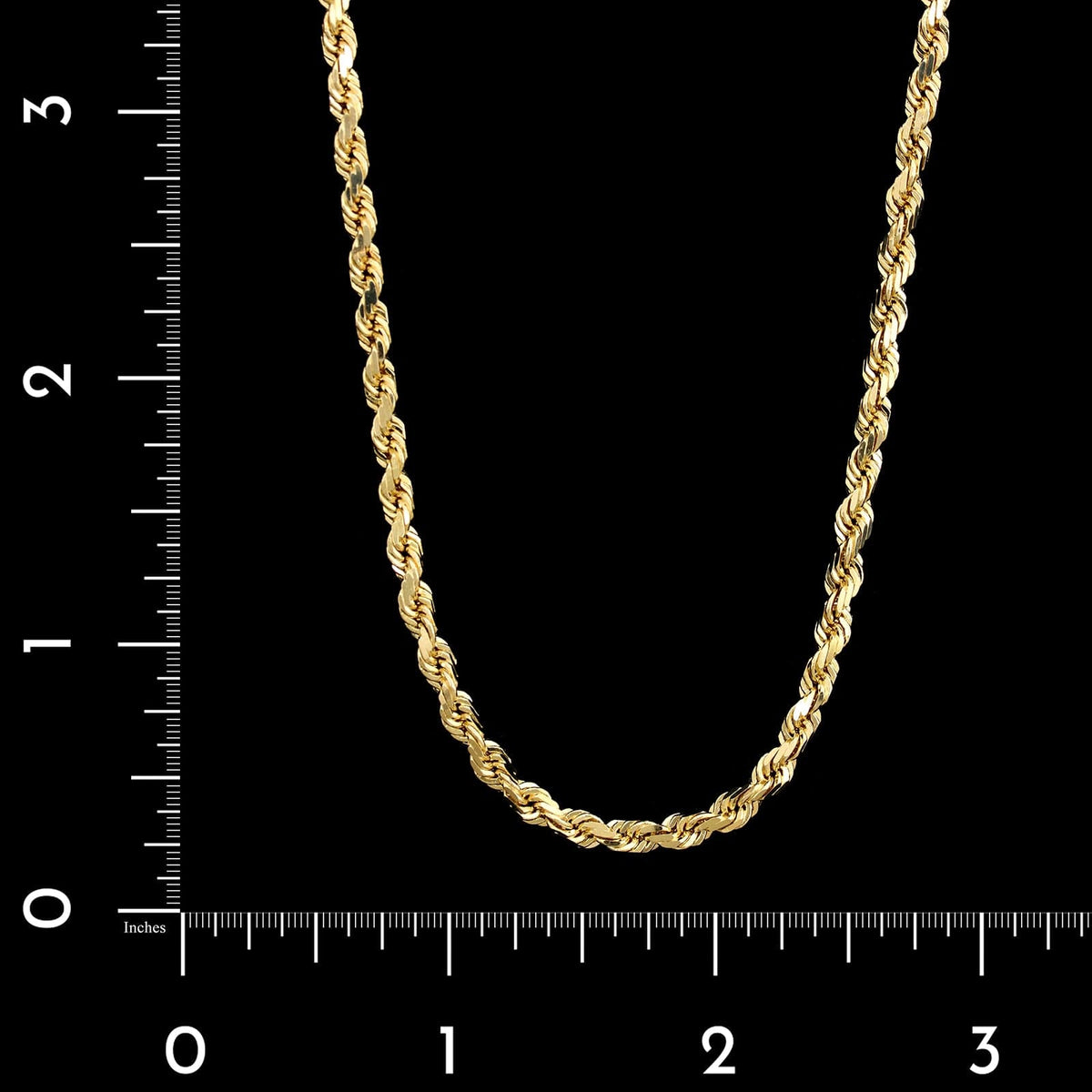 14K Yellow Gold Estate Solid Rope Chain