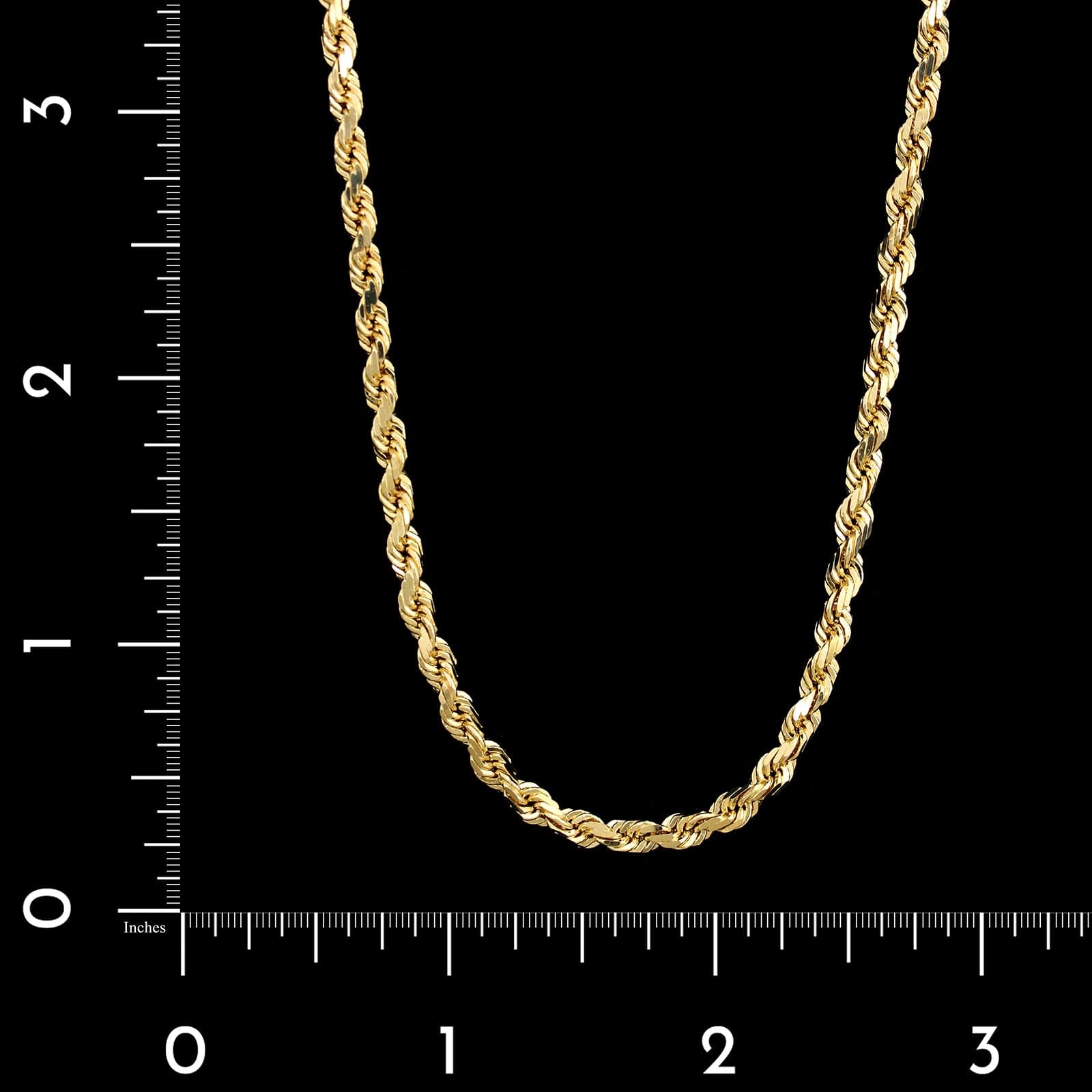 14K Yellow Gold Estate Solid Rope Chain