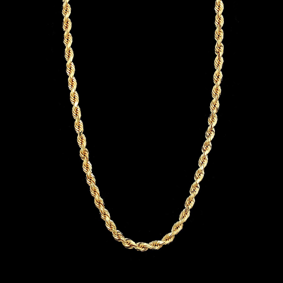 18K Yellow Gold Estate Hollow Rope Chain