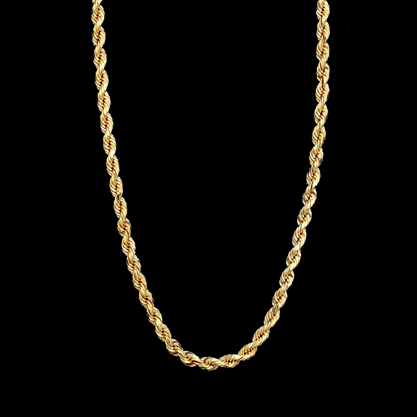 18K Yellow Gold Estate Hollow Rope Chain