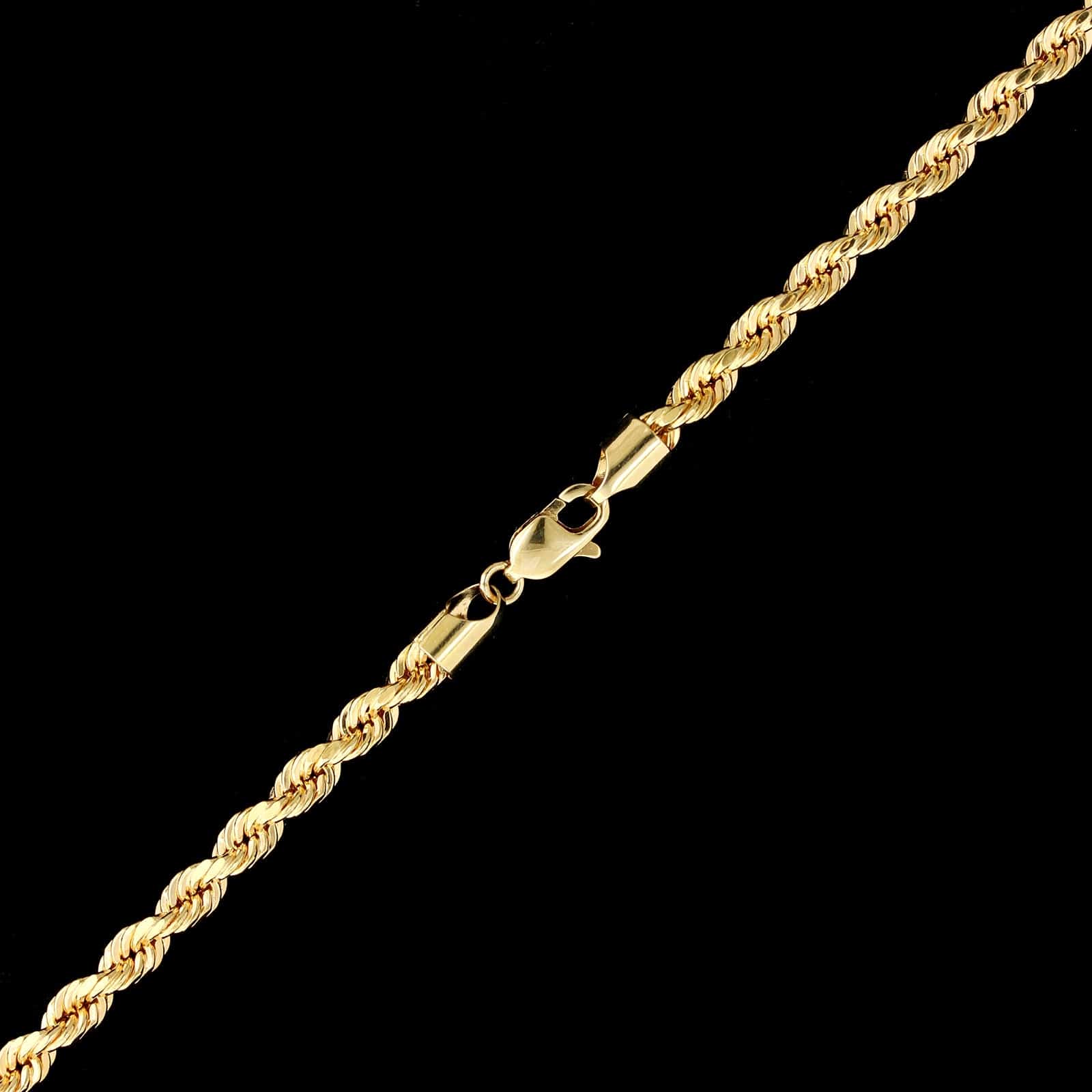 18K Yellow Gold Estate Hollow Rope Chain