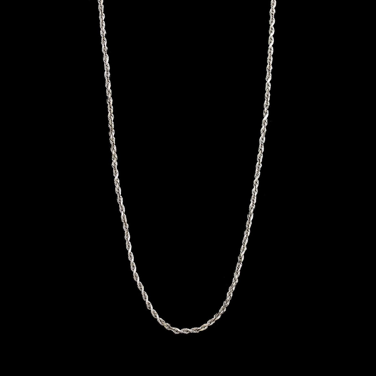 14K White Gold Estate Rope Chain