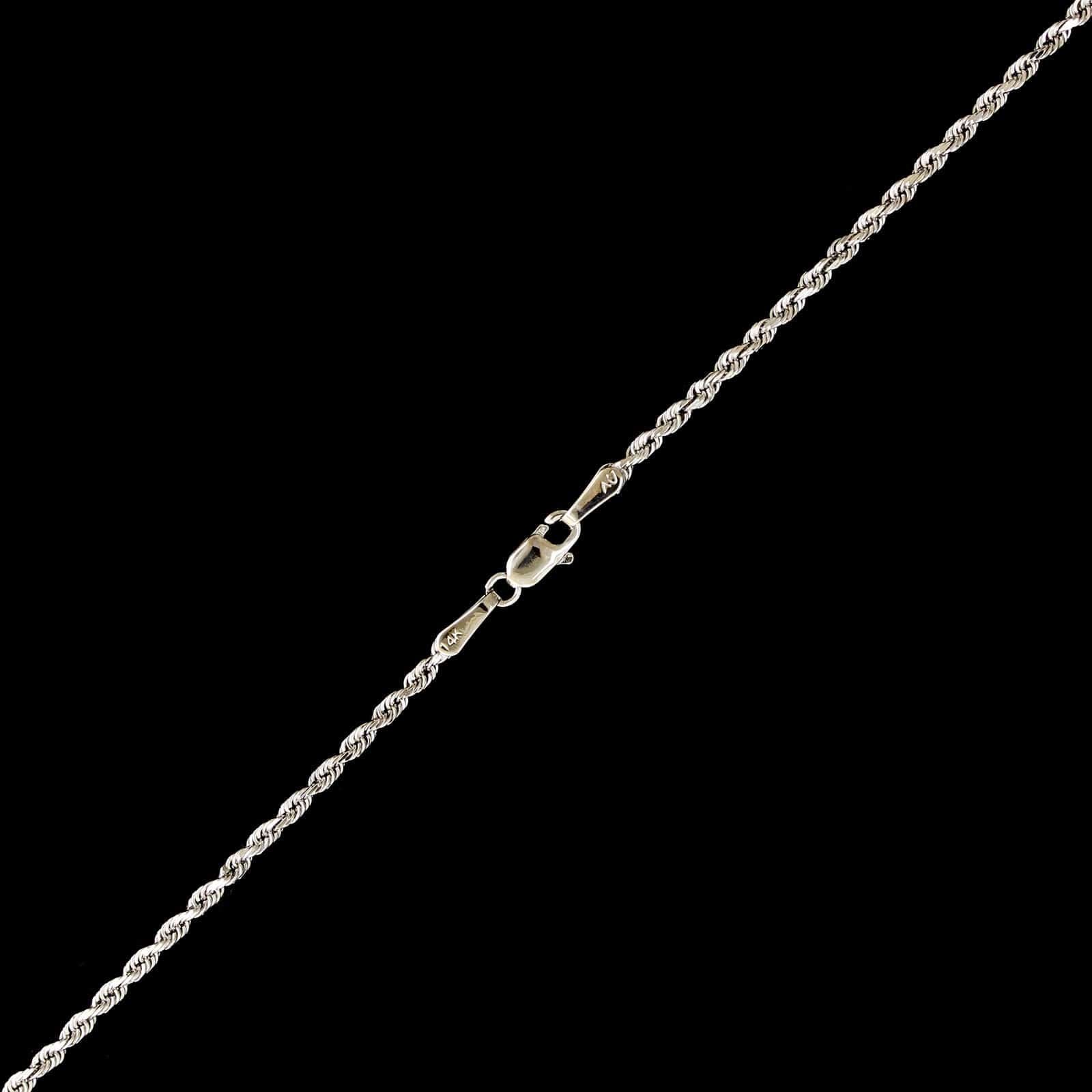 14K White Gold Estate Rope Chain