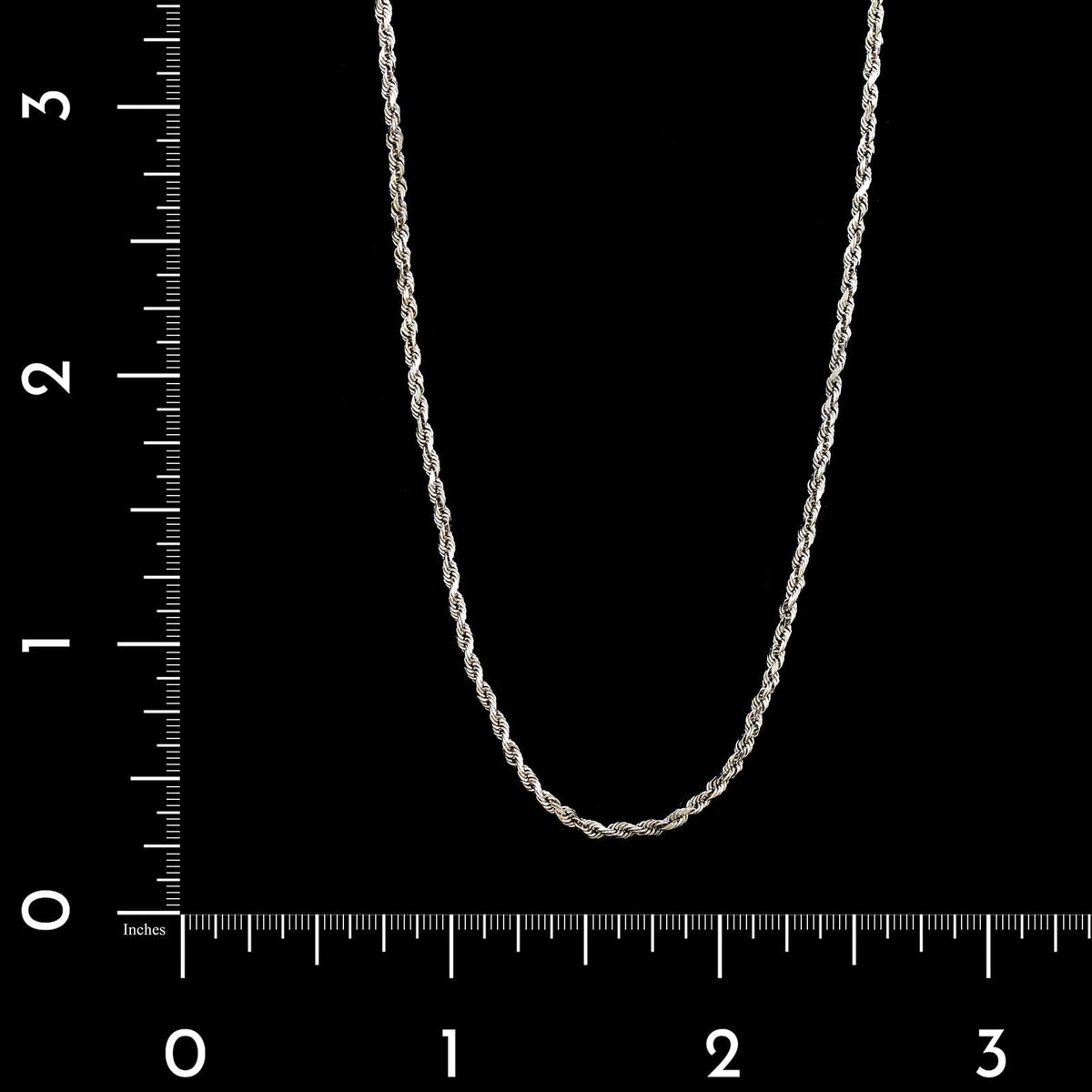 14K White Gold Estate Rope Chain