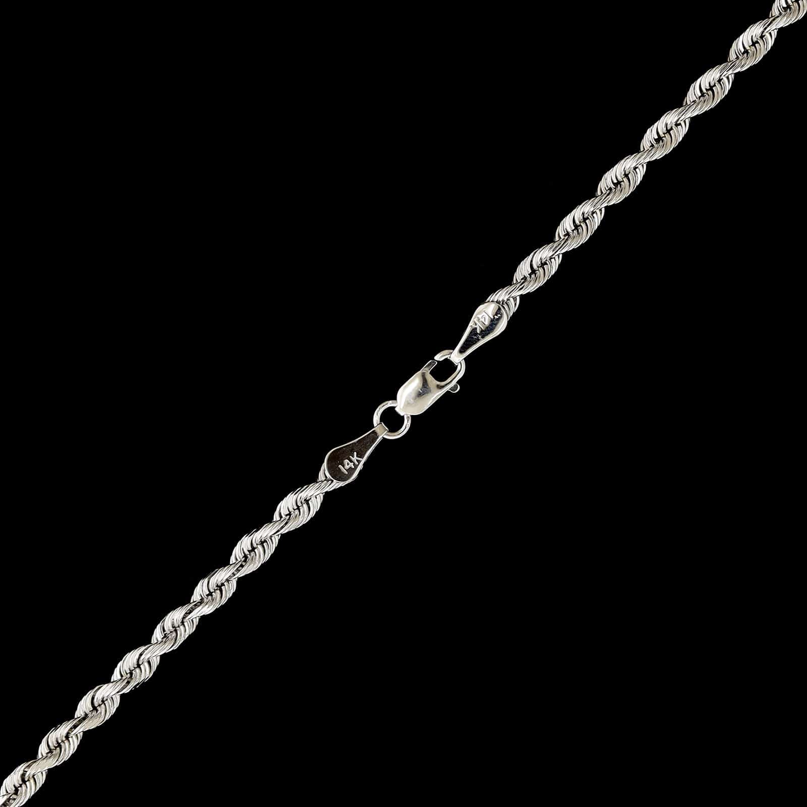 14K White Gold Estate Rope Chain