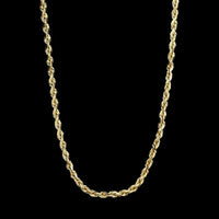 14K Yellow Gold Estate Diamond Cut Rope Chain
