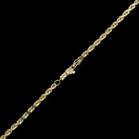 14K Yellow Gold Estate Diamond Cut Rope Chain
