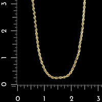14K Yellow Gold Estate Diamond Cut Rope Chain