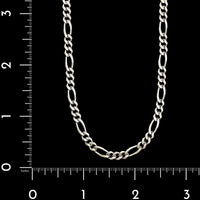 14K White Gold Estate Figaro Link Chain