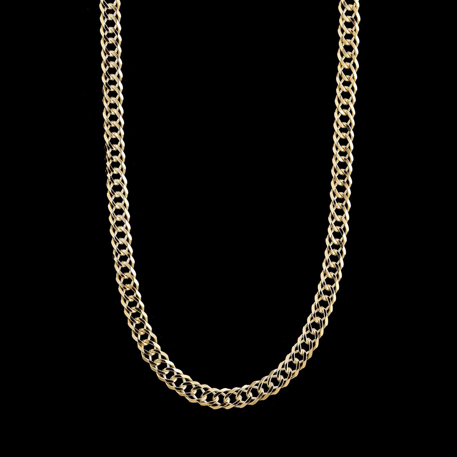14K Yellow Gold Estate Double Curb Link Chain