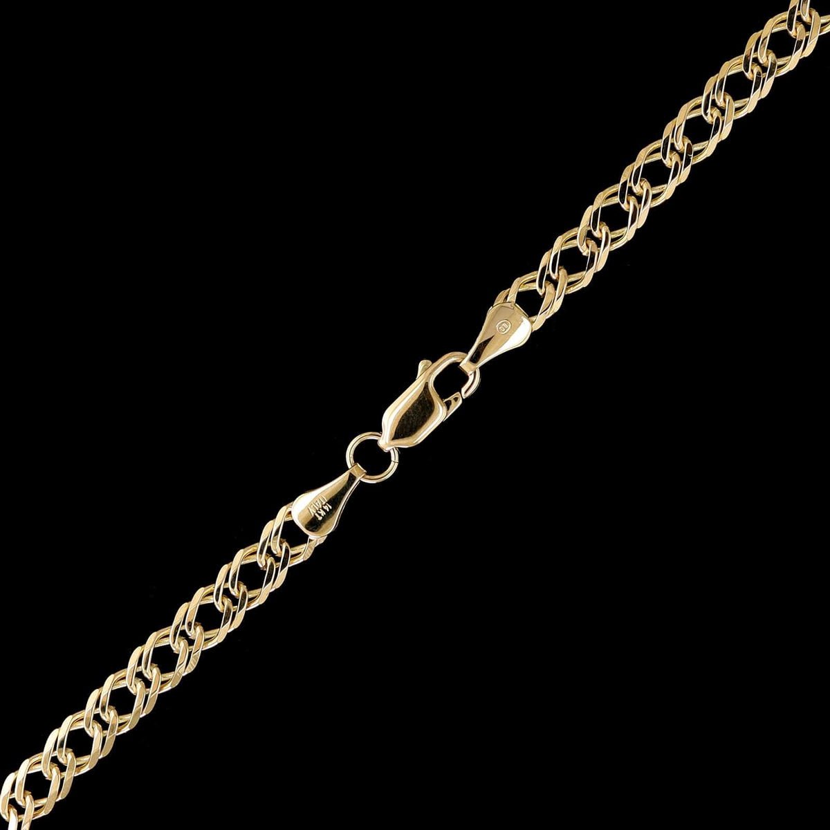 14K Yellow Gold Estate Double Curb Link Chain