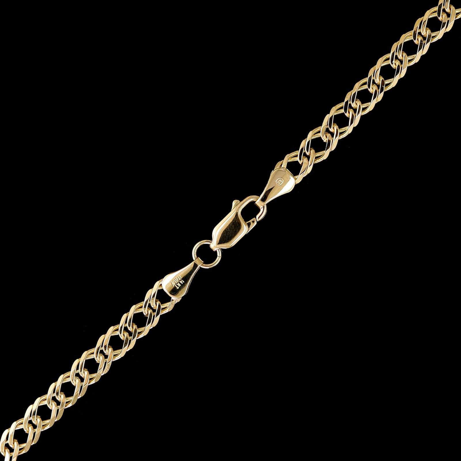 14K Yellow Gold Estate Double Curb Link Chain