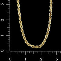 18K Yellow Gold Estate Hollow Rope Chain