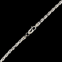 14K White Gold Estate Diamond Cut Rope Chain
