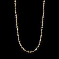 14K Yellow Gold Estate Diamond Cut Rope Chain
