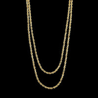 14K Yellow Gold Estate Diamond Cut Rope Chain