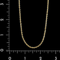 14K Yellow Gold Estate Diamond Cut Rope Chain