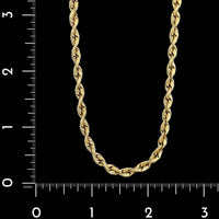 14K Yellow Gold Estate Diamond Rope Chain