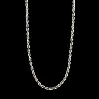 14K White Gold Estate Diamond Cut Rope Chain