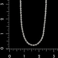 14K White Gold Estate Diamond Cut Rope Chain