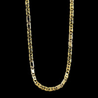18K Yellow Gold Estate Tigers Eye Link Chain
