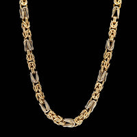 14K Two-tone Gold Estate Byzantine Chain