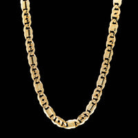 14K Yellow Gold Estate Tiger's Eye Link Chain