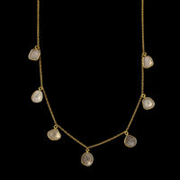 Sophie Theakston 18K Yellow Gold Estate Diamond Polki Garland Necklace